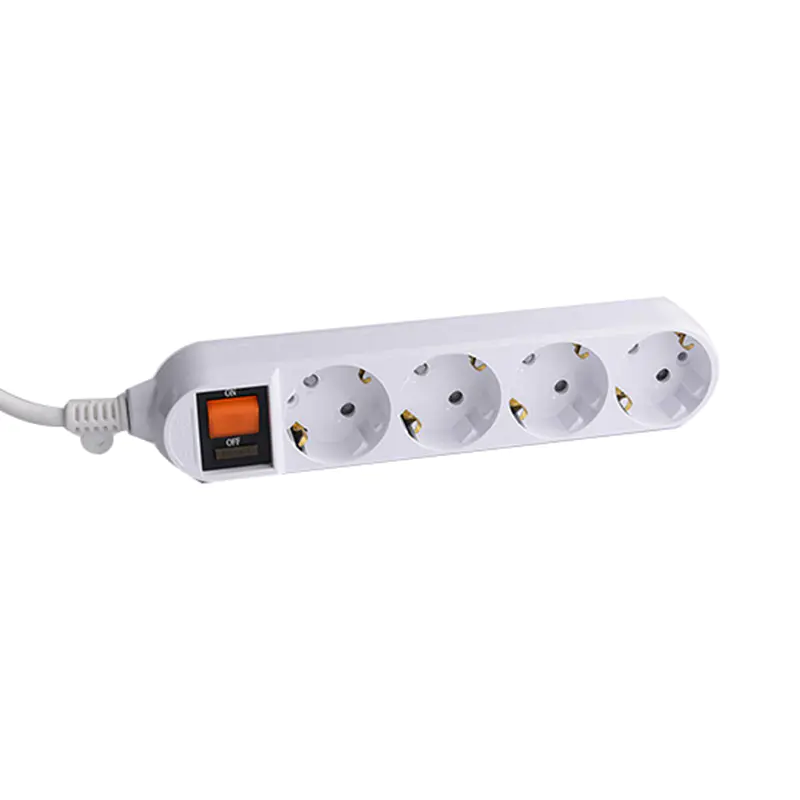 CABLE3G 4 OUTLETS Soket Standar UE dengan sakelar perlindungan kelebihan beban CABLE3G 4 OUTLETS Soket Standar UE dengan sakelar perlindungan kelebihan beban