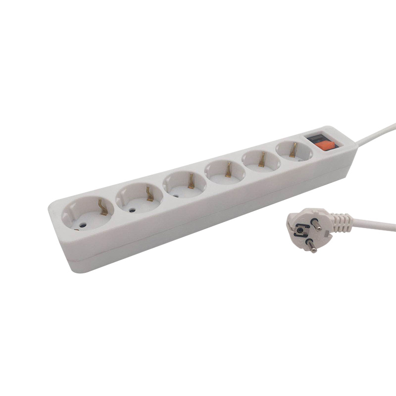 Bahan PP Insulasi Termal 6 Outlet Soket Standar UE